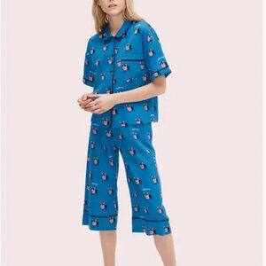 kate spade blue bull dog Antoine Bonjour Capri Pj pajama set size medium